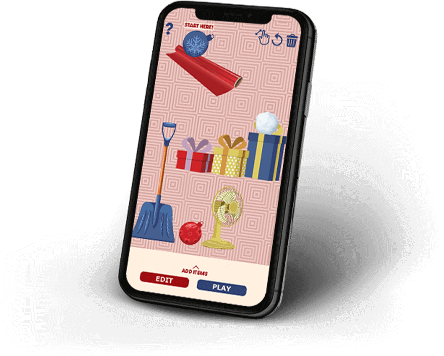 phone showing game